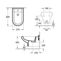 Биде подвесное  VILLEROY&BOCH  HOMMAGE  7441B0R1