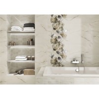Декор Opoczno Carrara бьянко цветы 58,3x59,3