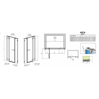 Душевая дверь RADAWAY Arta DWJS 130, 386455-03-01L/R + 386122-03-01L/R