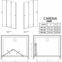 Душевая дверь RADAWAY Carena DWB 70, тип Bi-Fold, 34582-01-01NL/R