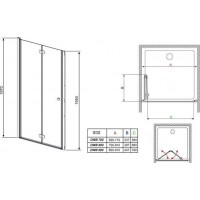 Душевая дверь RADAWAY Eos DWB 70, тип Bi-Fold, 37883-01-01NL/R