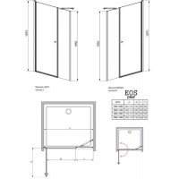 Душевая дверь RADAWAY Eos DWS 100, 37990-01-01NL/R
