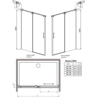 Душевая дверь RADAWAY Espera DWJ 100, 380495-01L/R + 380210-01L/R