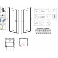 Душевая дверь RADAWAY Essenza New DWB 90 L/R, 385076-01L/R