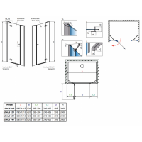 Душевая дверь RADAWAY Essenza New DWJS 110, 385030-01-01 L/R + 384090-01-01