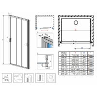 Душевая дверь RADAWAY Evo DW 75, 335075-01-01