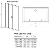 Душевая дверь RADAWAY Premium Plus DWD 140, 33353-01-01N