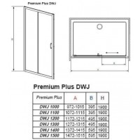 Душевая дверь RADAWAY Premium Plus DWJ 100, 33303-01-01N