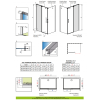 Душевая кабина без поддона RADAWAY Espera KDJ Mirror (100/80), 380495-01 L/R + 380230-71 L/R + 380148-01 L/R