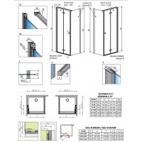 Душевая кабина без поддона RADAWAY Essenza New KDJ B (80/80), 385081-01-01L/R + 384051-01-01
