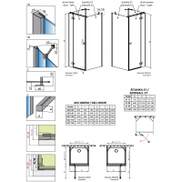 Душевая кабина без поддона RADAWAY Essenza New KDJ+S (80/80), 385021-01-01 L/R + 384051-01-01 + 384051-01-01