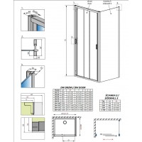 Душевая кабина без поддона RADAWAY Evo DW+S (90/75), 335090-01-01 + 336075-01-01