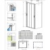 Душевая кабина без поддона RADAWAY Evo DW+S (90/75), 335090-01-01 + 336075-01-01
