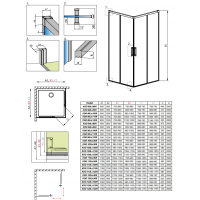 Душевая кабина без поддона RADAWAY Idea KDD (80/80), 387061-01-01 L/R + 387061-01-01 L/R