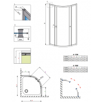 Душевая кабина без поддона RADAWAY Premium A 1700 (80x80), 30411-01-01