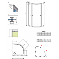 Душевая кабина без поддона RADAWAY Premium A (80x80), 30413-01-01