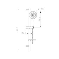 Душевая штанга IMPRESE NETKA 9014003 L-90см мыльница ручной душ 3 режшл 15м полимер с мет.эффектом  вращ.конус(Anti-Twist)