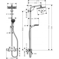 Душевая система с термостатом  HANSGROHE Crometta Е 240 2jet Showerpipe, хром ( 27271000 )
