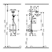 Душевая система с термостатом Hansgrohe MyClub Showerpipe 180 EcoSmart, 26738400