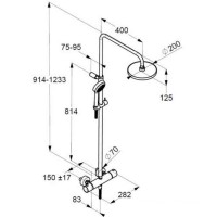 Душевая система с термостатом KLUDI LOGO DUAL SHOWER SYSTEM, 1 S  6809505-00
