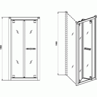 Душевые двери  KOLO GEO 6 90 bifold  GDRB90222003