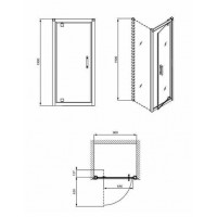 Душевые двери  KOLO GEO 6 90 pivot стекло PRISMATIC GDRP90205003