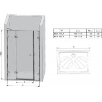 Душевые двери Ravak BRILLIANT BSD 3 - 110 A-L Transparent, хром, безопасное стекло