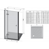 Душевые двери Ravak SMARTLINE SMSD 2 - 120 B-R Transparent, безопасное стекло, хром