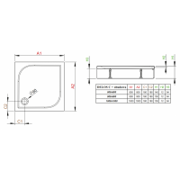 Душевой поддон RADAWAY Delos C, с панелью, 80x80, 4C88170-03
