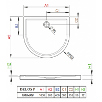 Душевой поддон RADAWAY Delos P, 100x90, 4Z19035-03N