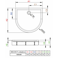 Душевой поддон RADAWAY Delos P, с панелью, 100x90, 4Z19150-03N