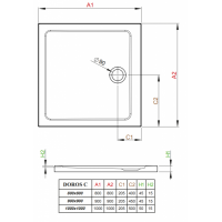 Душевой поддон RADAWAY Doros C, 80x80, SDRC8080-01