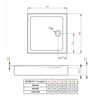 Душевой поддон RADAWAY Doros C Compact, 80x80, SDRC8080-05