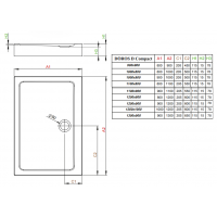 Душевой поддон RADAWAY Doros D Compact, 90x80, SDRD9080-05