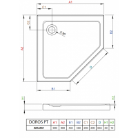 Душевой поддон RADAWAY Doros Plus PT, 90x90, SDRPTP9090-01