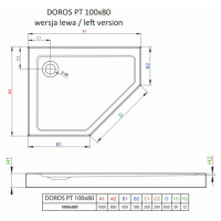 Душевой поддон RADAWAY Doros PT E, 100x80, SDRPT1080-01L/R