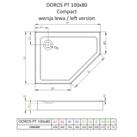 Душевой поддон RADAWAY Doros PT E Compact, 100x80, SDRPTP1080-05L/R