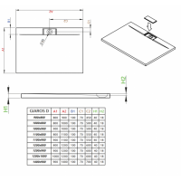 Душевой поддон RADAWAY Giaros D, 90x80, M3GRD9080