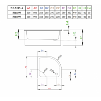 Душевой поддон RADAWAY Naxos A, 80x80, SBA8841-1