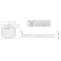 Душевой поддон RADAWAY Zantos C, 80x80, M3ZNC8080-06