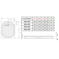 Душевой поддон RADAWAY Zantos F, 100x80, M3ZNF1080-06