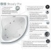 Гидромасажная Ванна Ravak 10* Beauty Pro 160x95 асимметричная левая (панель+опора+крепление+гидромассаж)