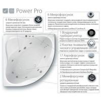 Гидромасажная Ванна Ravak 10* Power Pro 160x95 асимметричная левая (панель+опора+крепление+гидромассаж)