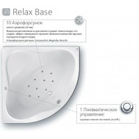 Гидромасажная Ванна Ravak 10* Relax Base 160x95 асимметричная левая (панель+опора+крепление+гидромассаж)