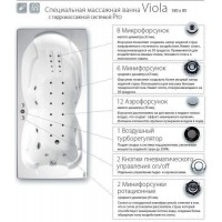 Гидромасажная ванна Ravak Viola Pro 180х85 прямоугольная (сифон+опора+гидромассаж)