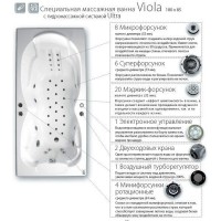 Гидромасажная ванна Ravak Viola Ultra 180х85 прямоугольная (сифон+опора+гидромассаж)