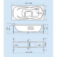 Гидроаэромассажная ванна Triton Персей 1900х900х645 (гидро+спинной+аэро)
