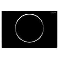 Кнопка смыва Geberit SIGMA 10, система смыва start/stop, Пластик Черный/Хром Глянец/Черный