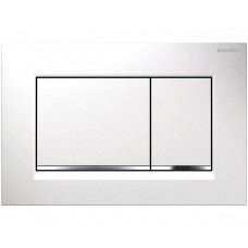 Кнопка смыва Geberit SIGMA 30, двойной смыв, пластик, белый/хром глянцевый/белый