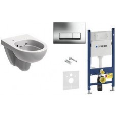 Комплект GEBERIT 458.178.21.1 delta51 + унитаз KOLO NOVA PRO Rimfree с крышкой Duroplast SC